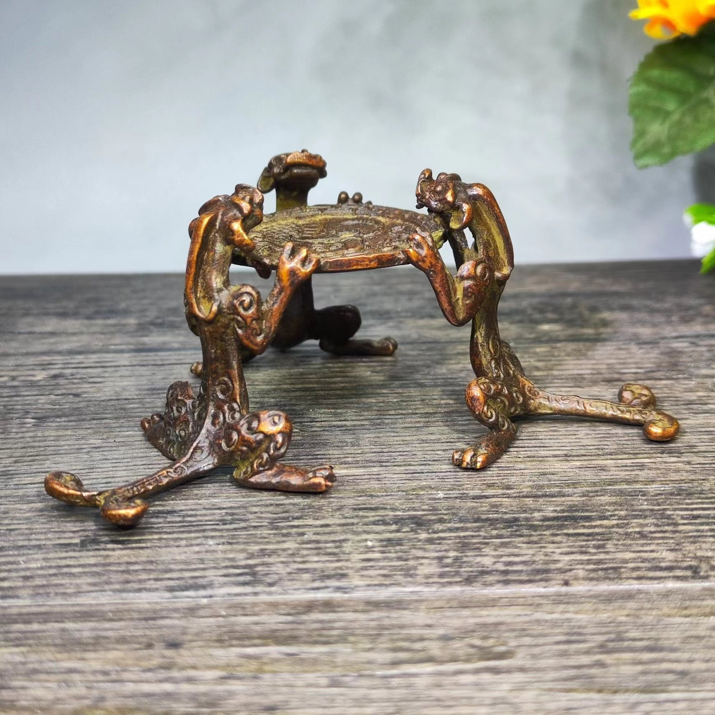 Brass Alloy Tripod Candlestick Candlestick Ornaments