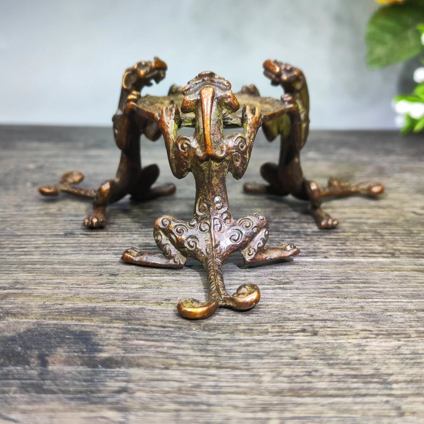 Brass Alloy Tripod Candlestick Candlestick Ornaments